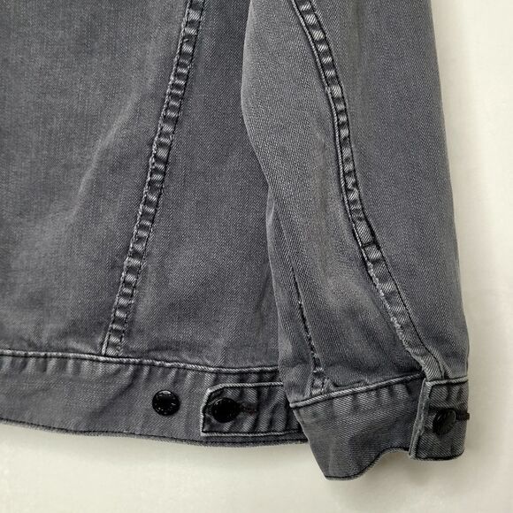 Free People Oversized Distressed Denim Trucker Jacket Size S/XS - Picture 10 of 12